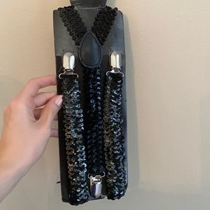 Suspenders - black sequined